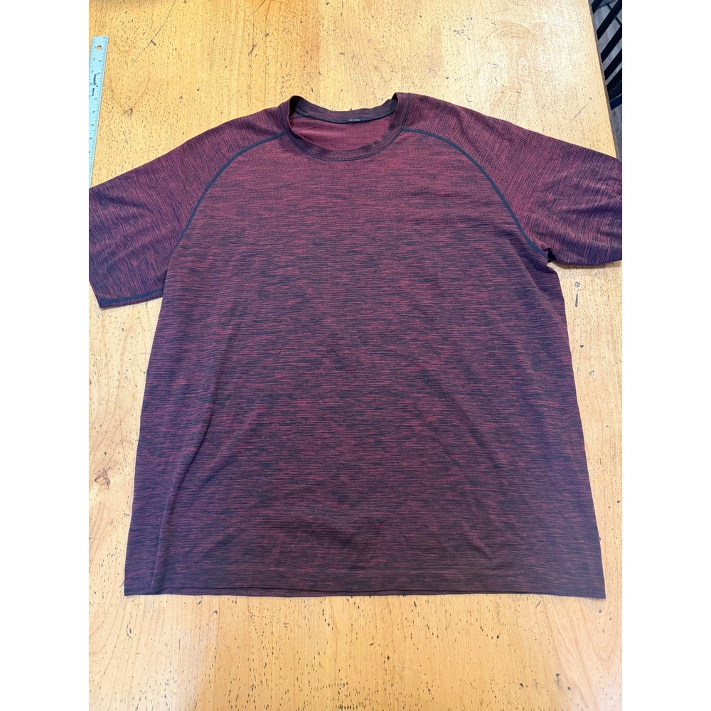 Lululemon Metal Vent Tech XXL Maroon Heathered Short Sleeve Training Shirt